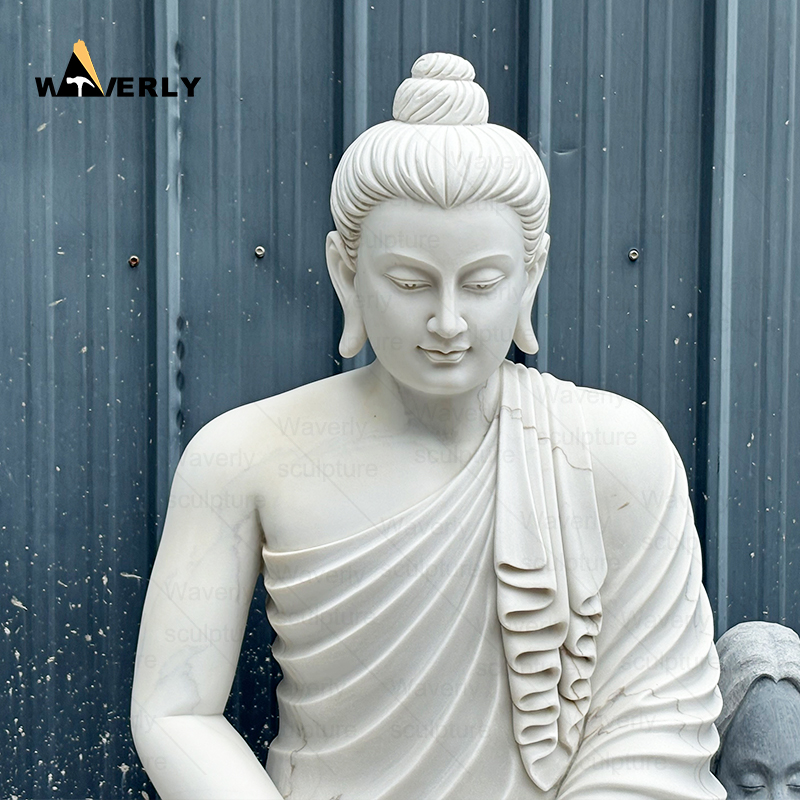 White marble sitting buddha statue MBC24-9-1201