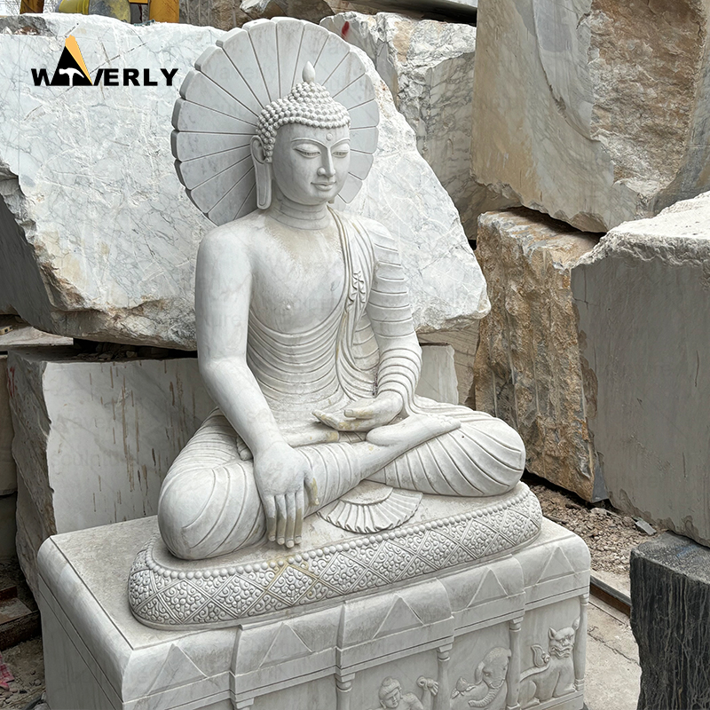 Outdoor Decor Giant White Marble Buddha Statue Sculpture MBC24-9-1204