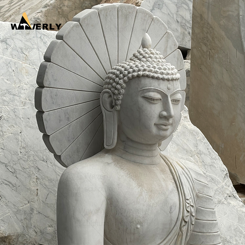 Outdoor Decor Giant White Marble Buddha Statue Sculpture MBC24-9-1204