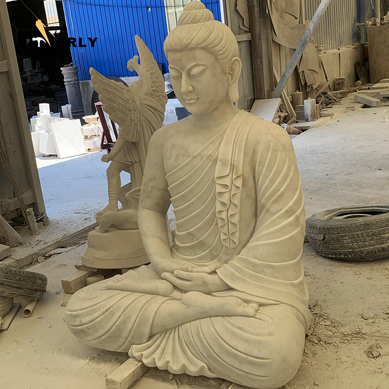 White Marble Buddha Statue Large Meditating MBC24-9-1902