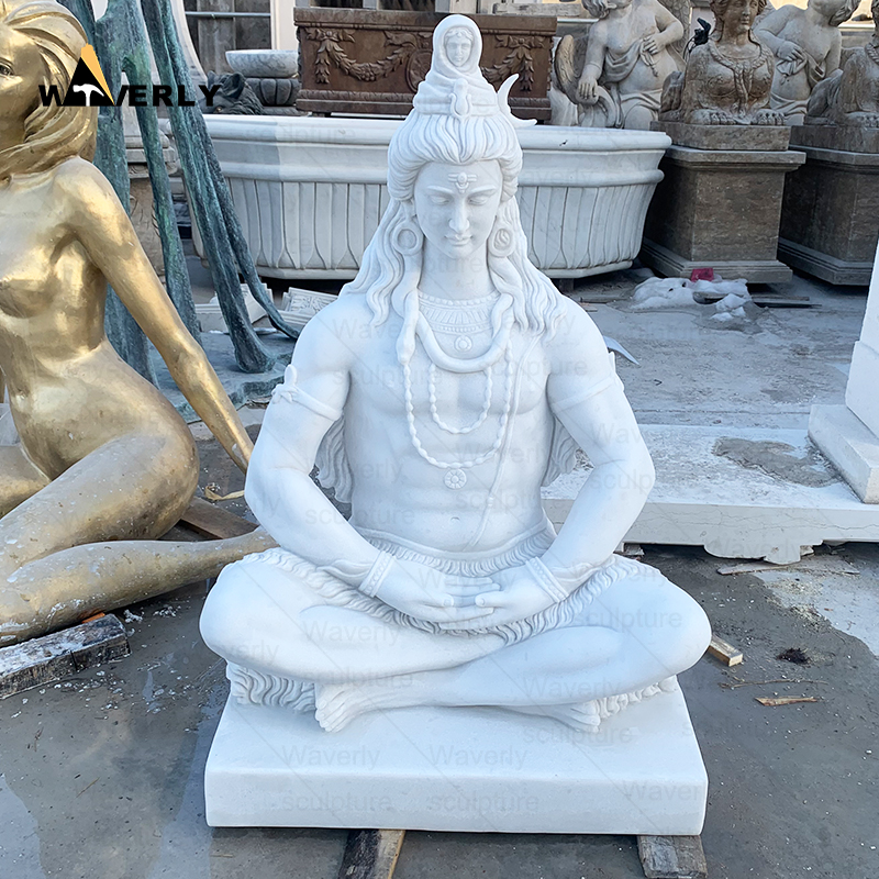 White stone carvings and sculptures shiva MS24-9-2001