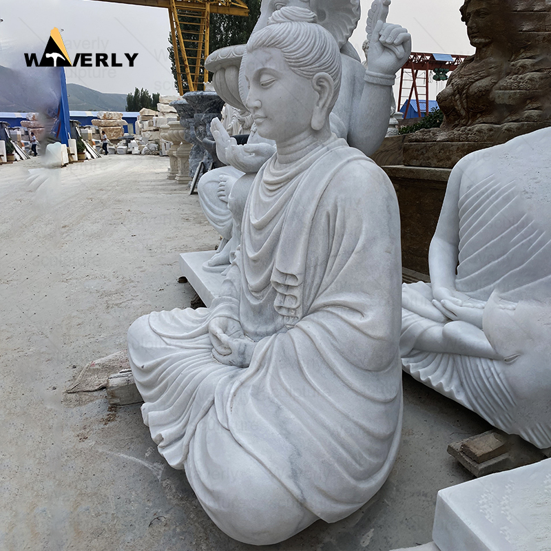 Life size white marble meditating buddha statue sculpture MBC24-9-2401