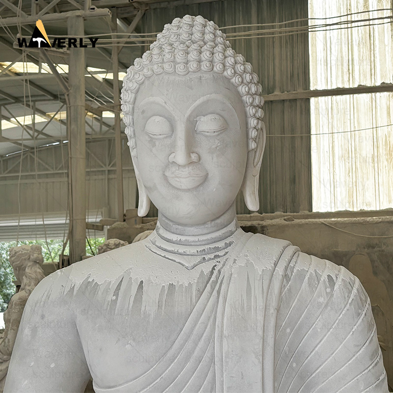 Outdoor large size white marble sitting lord buddha statue MBC24-10-901