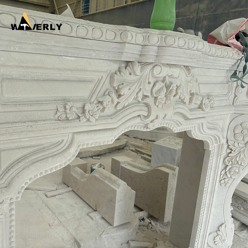 Classical white marble fireplace surround CMF24-10-1001