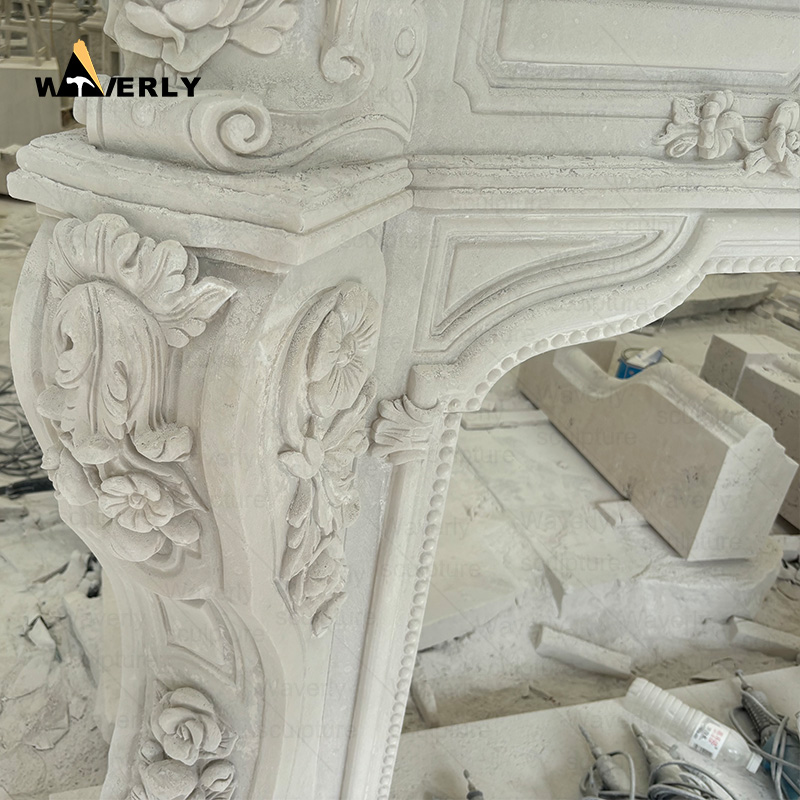 Classical white marble fireplace surround CMF24-10-1001