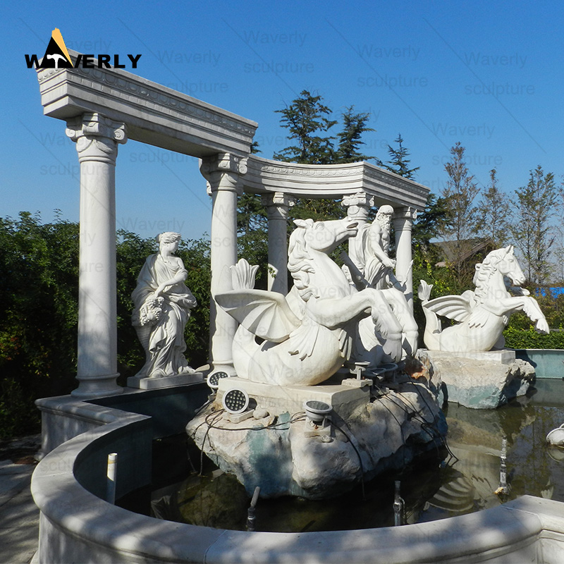 Garden decor large Marble Trevi Fountain with statues -MFC101504