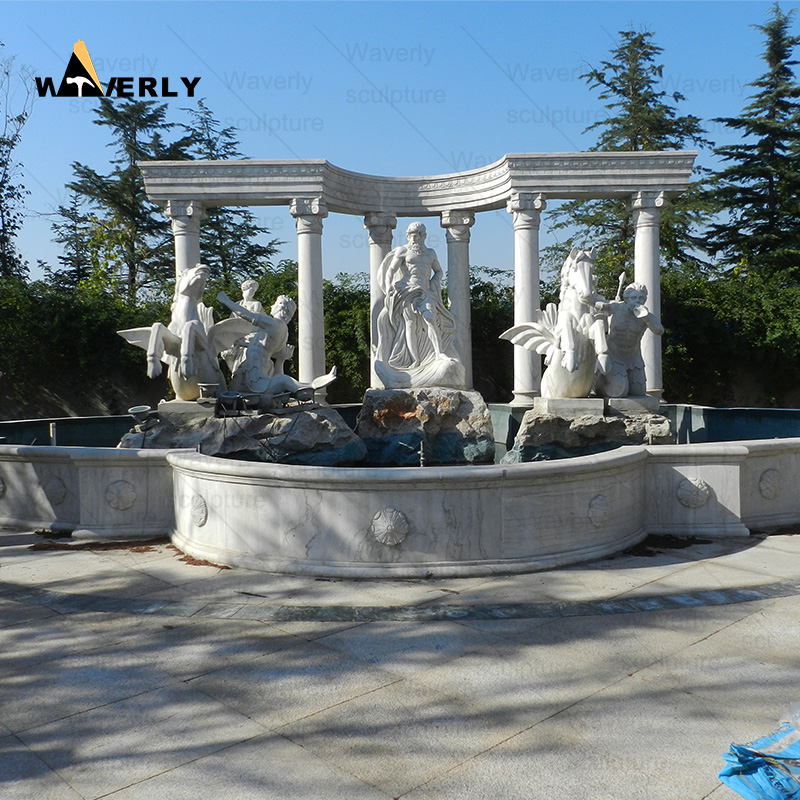 Garden decor large Marble Trevi Fountain with statues -MFC101504