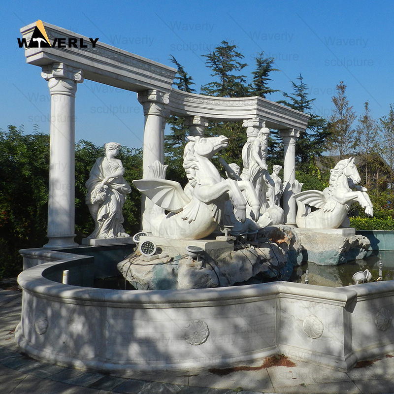 Garden decor large Marble Trevi Fountain with statues -MFC101504