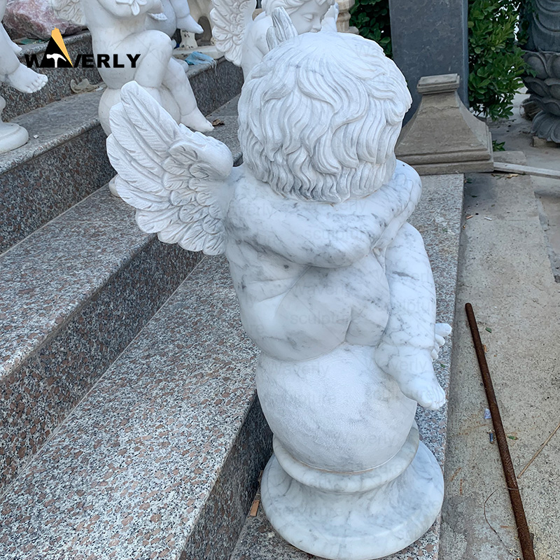 Wholesale white marble cherub statue for sale MBC24-10-1602