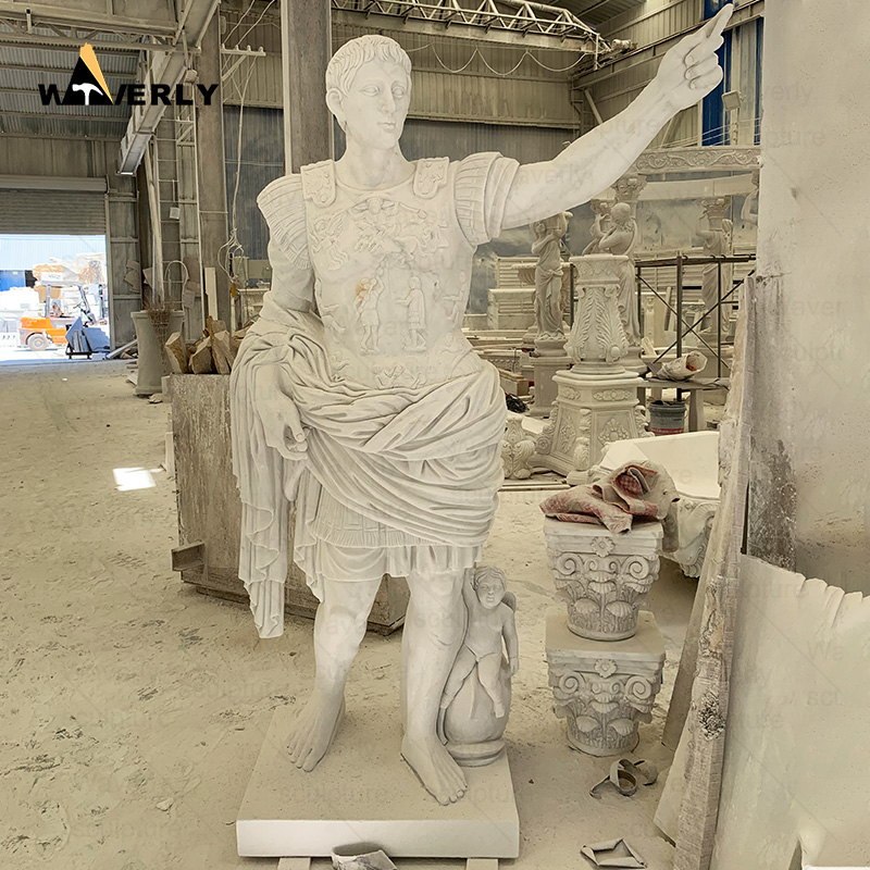 Hand carved marble life size julius caesar statue MBC24-10-1603