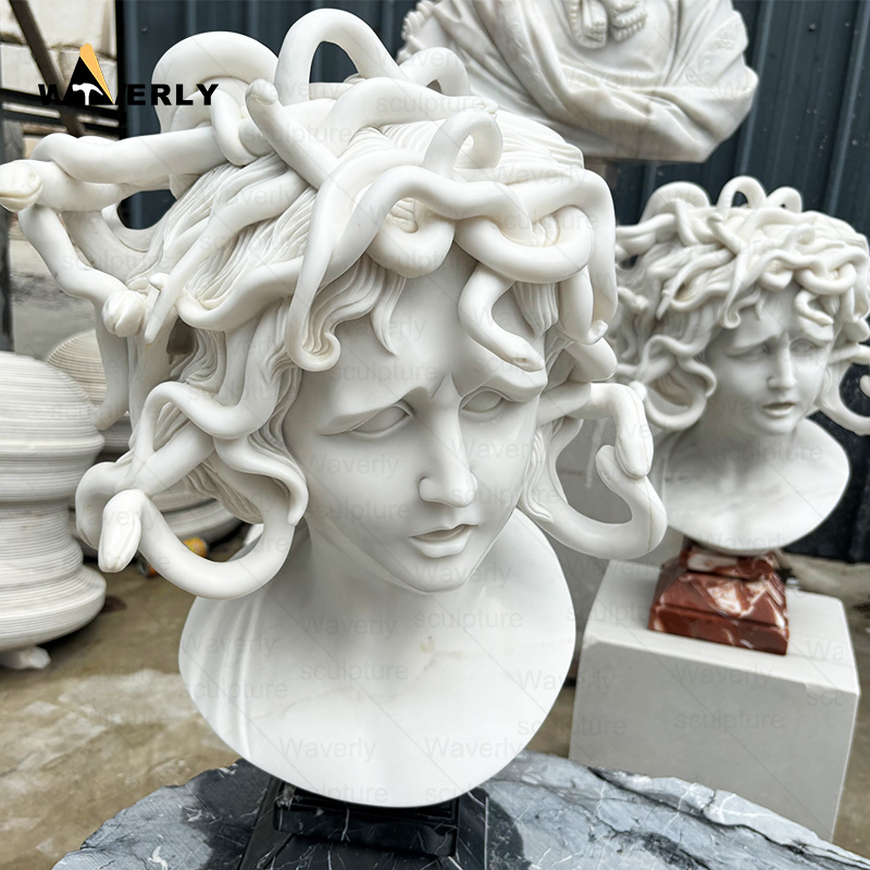 white marble medusa bust statue for sale MBC24-10-1701