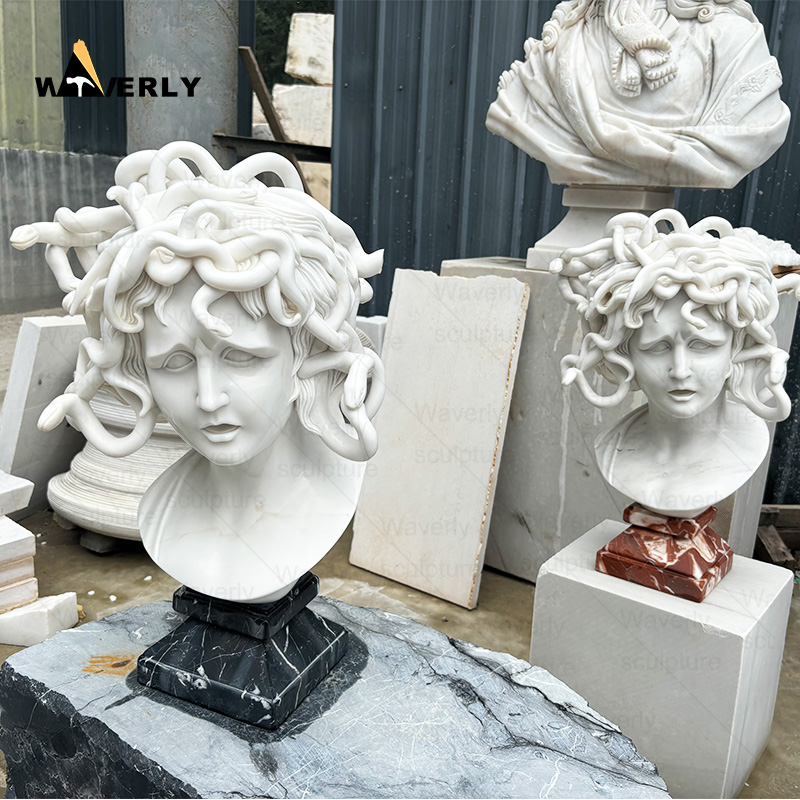 white marble medusa bust statue for sale MBC24-10-1701