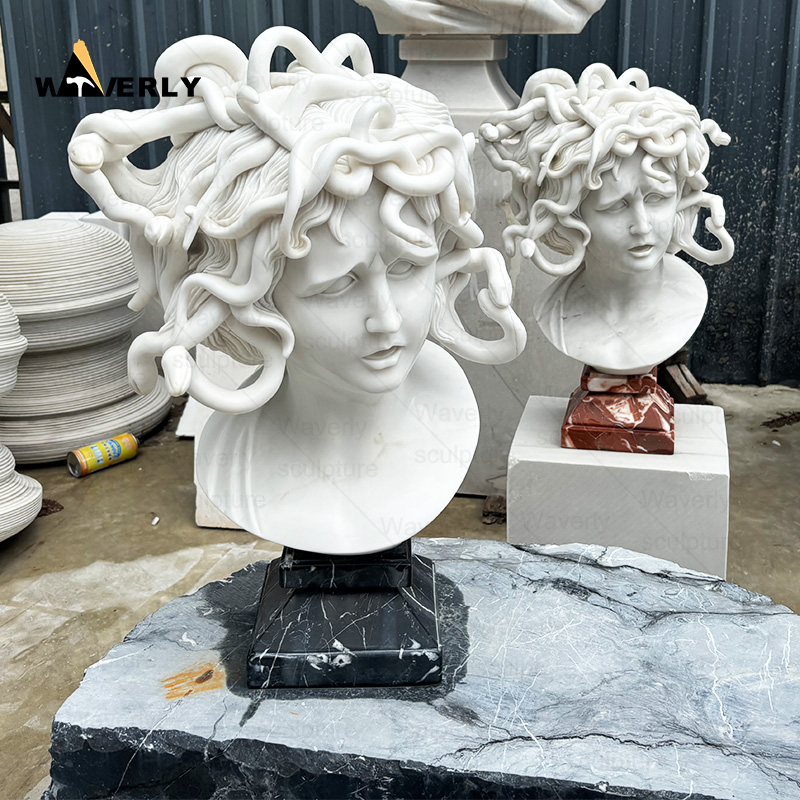 white marble medusa bust statue for sale MBC24-10-1701