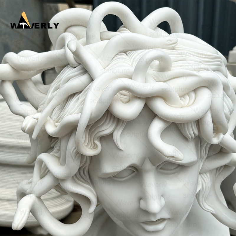 white marble medusa bust statue for sale MBC24-10-1701