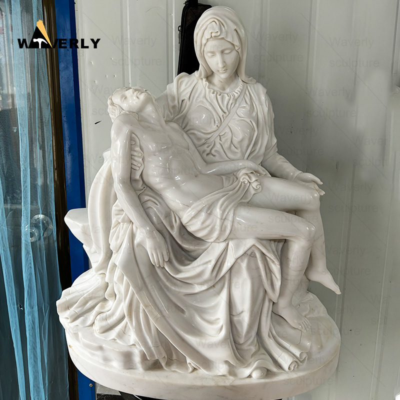 Hand carved white marble religious catholic statues pieta statue MBC24-10-1703