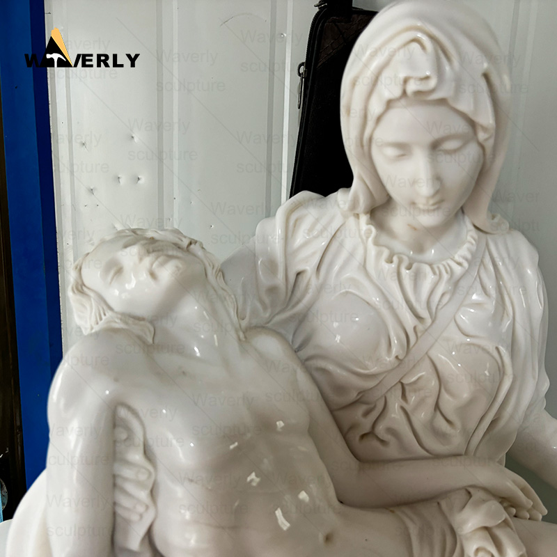 Hand carved white marble religious catholic statues pieta statue MBC24-10-1703