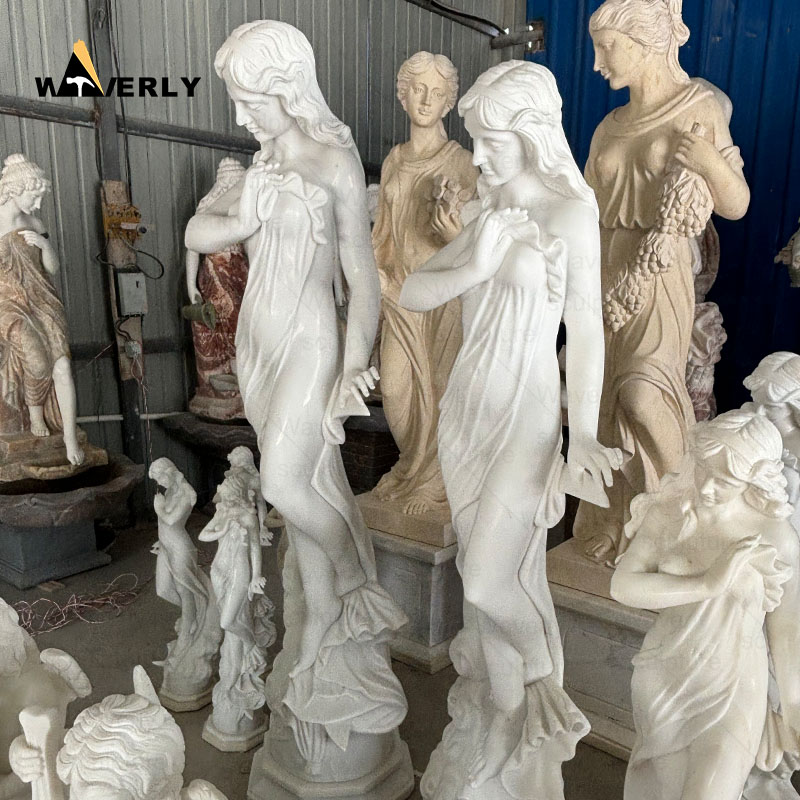 Full Size White Marble Moon Goddess Statue -MFC11102