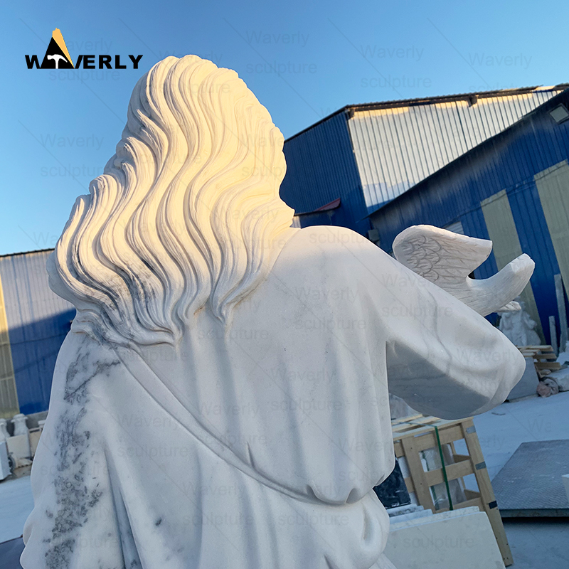 White Marble Woman And Bird Statue -MFC11401