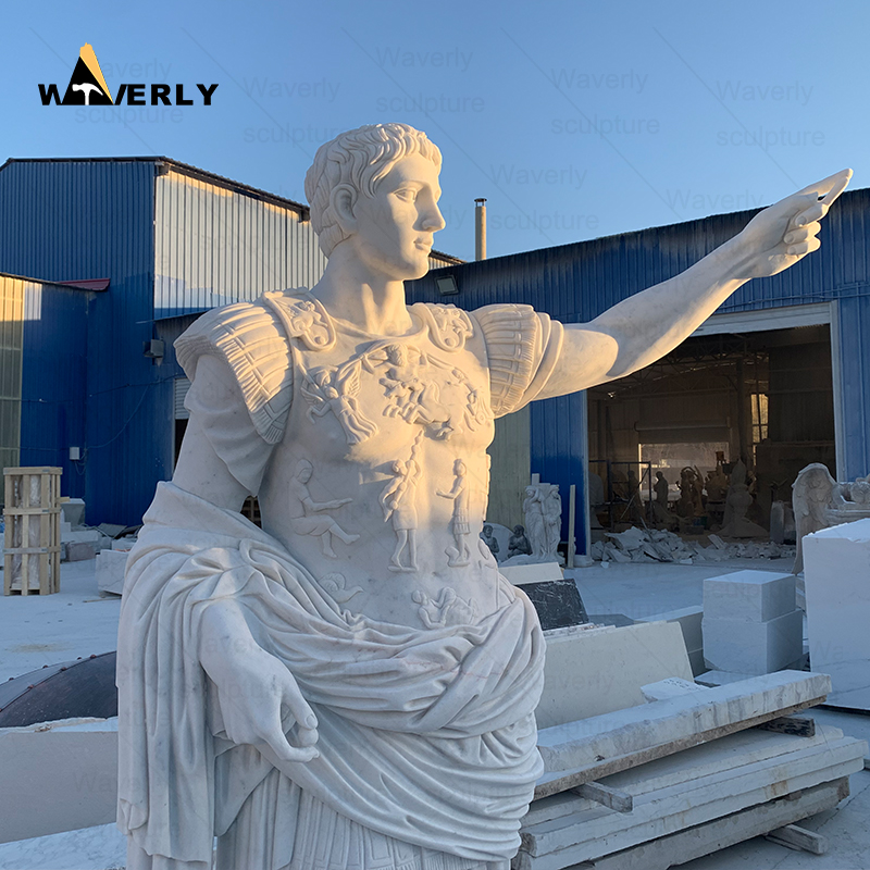 large size white marble Julius caesar augustus statue -MFC11402