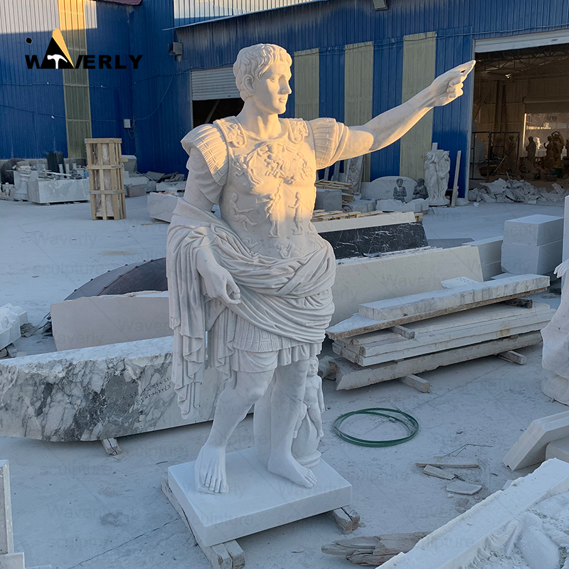 large size white marble Julius caesar augustus statue -MFC11402