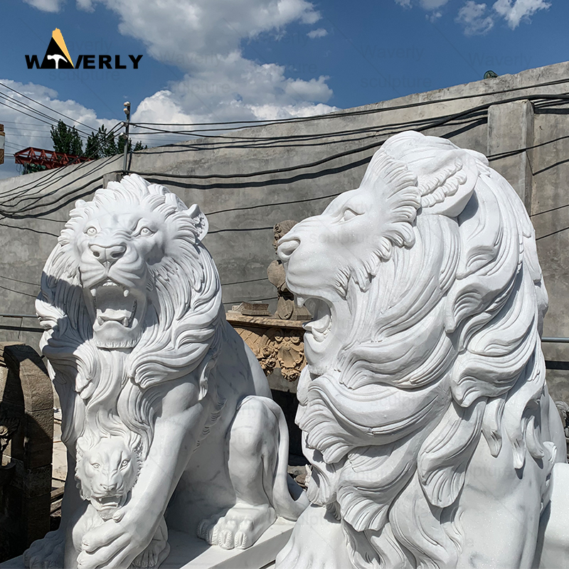 Natural stone carving lion statue ML-11403CH