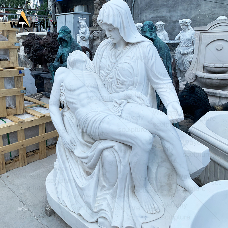 Large size white marble pieta statue sculpture 24-11503