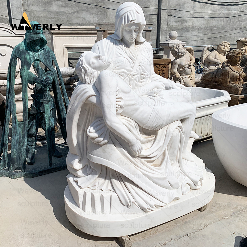 Large size white marble pieta statue sculpture 24-11503