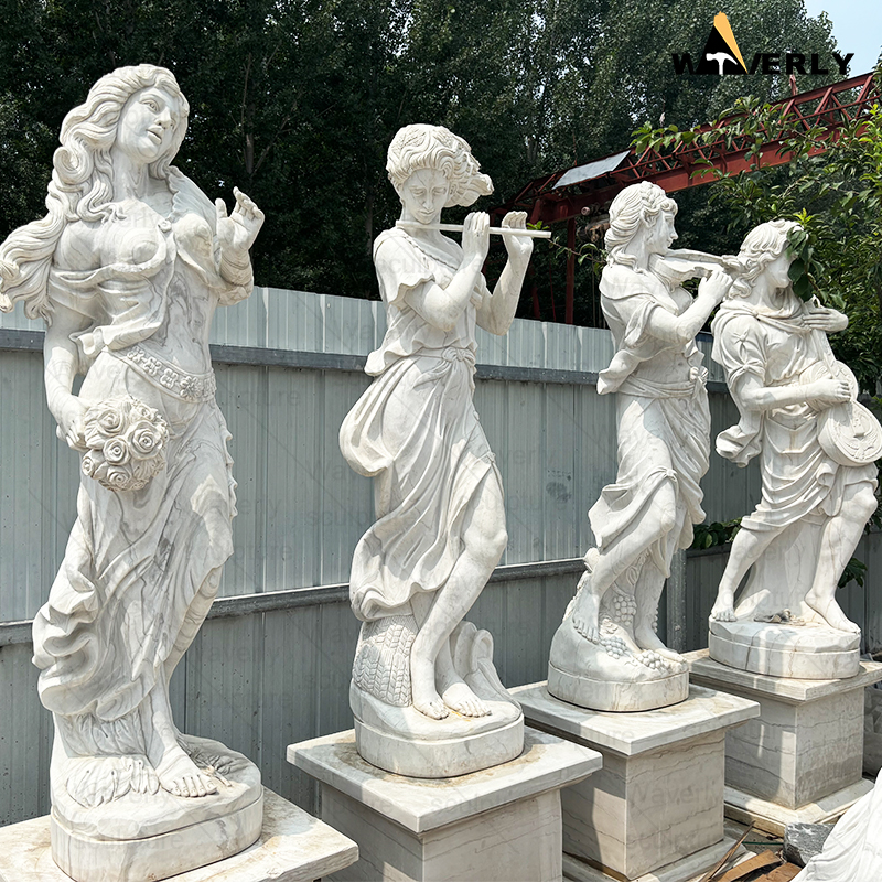 White marble four season lady goddess statue CH24-111502