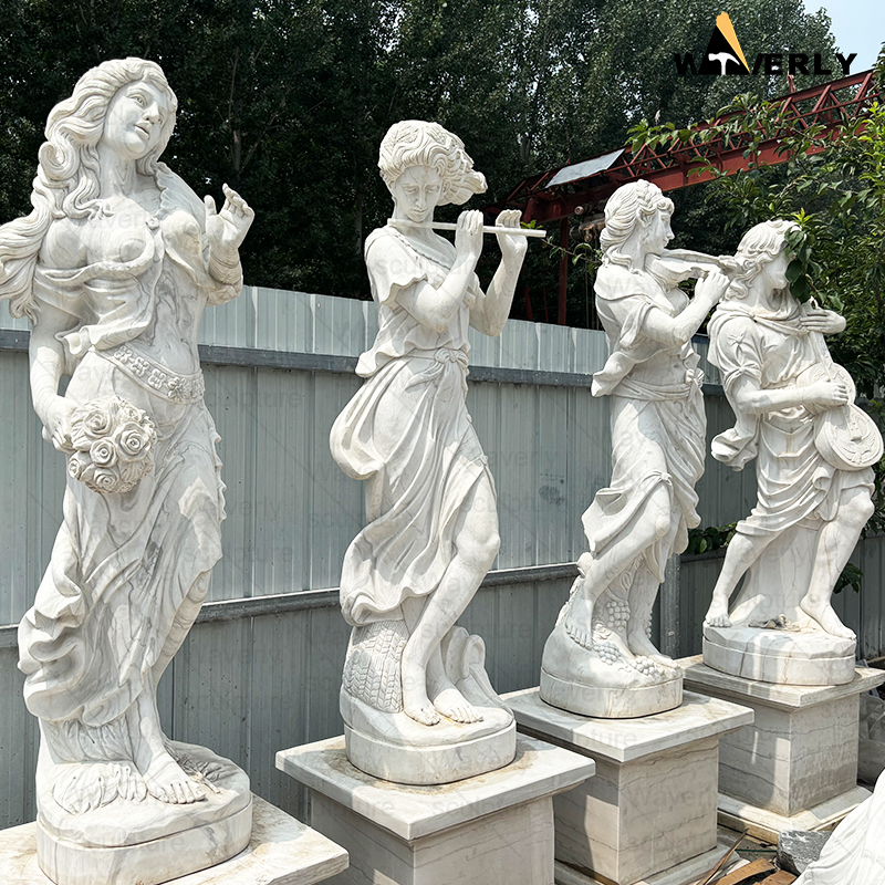 White marble four season lady goddess statue CH24-111502