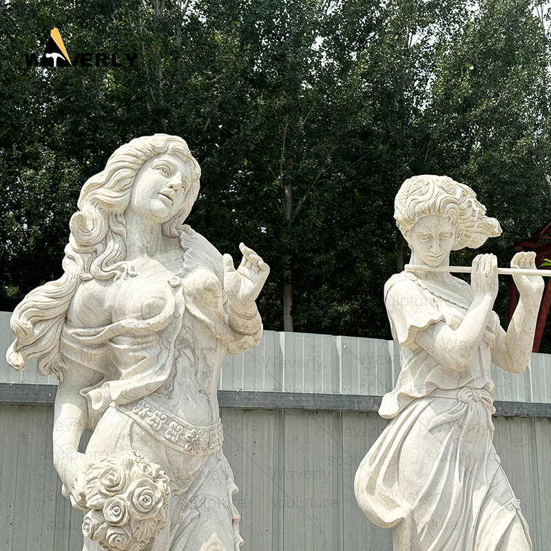 White marble four season lady goddess statue CH24-111502