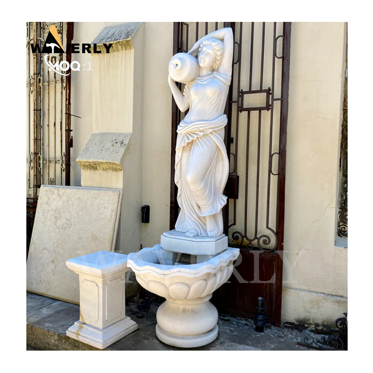 Garden Decorative Marble Greek Lady Sculpture Fountain MAR24-1115-01