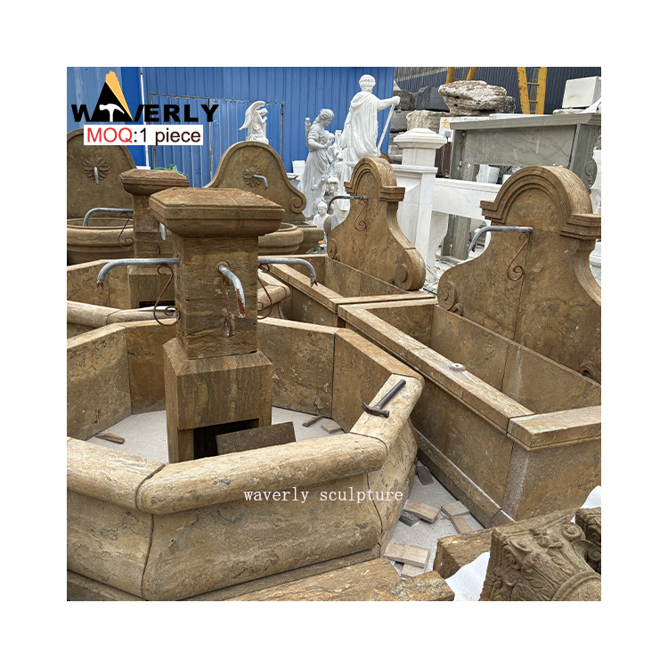 Outdoor Garden Classical Art LimeStone Antique Fountain MAR24-1118-08