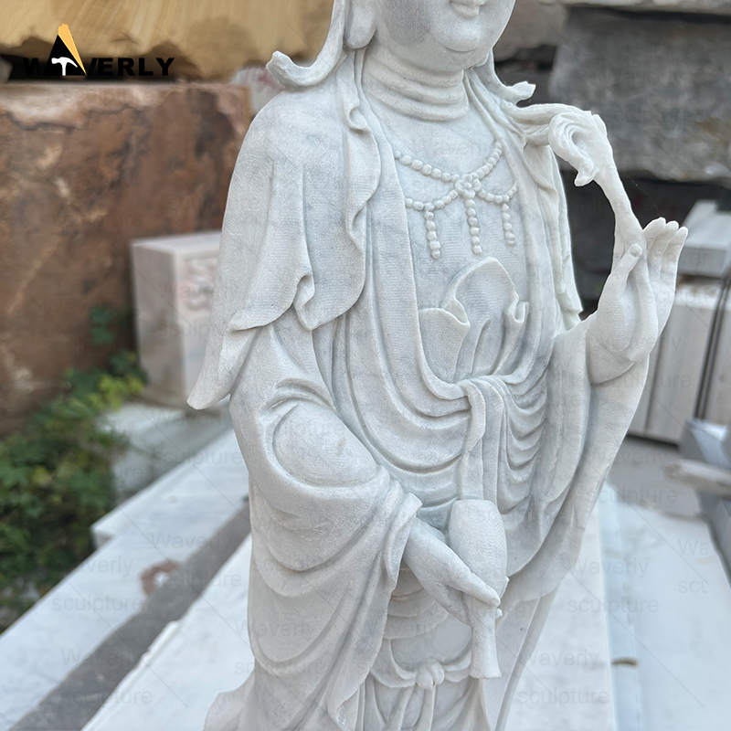 Natural stone carving guan yin bodhisattva statue  CH24-111801