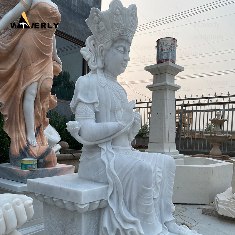 Hand Carved Large Luxury Marble Buddha Xuanzang Statue CH24-111903