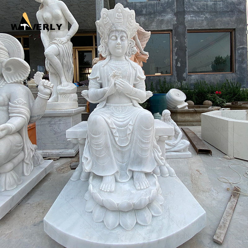 Hand Carved Large Luxury Marble Buddha Xuanzang Statue CH24-111903