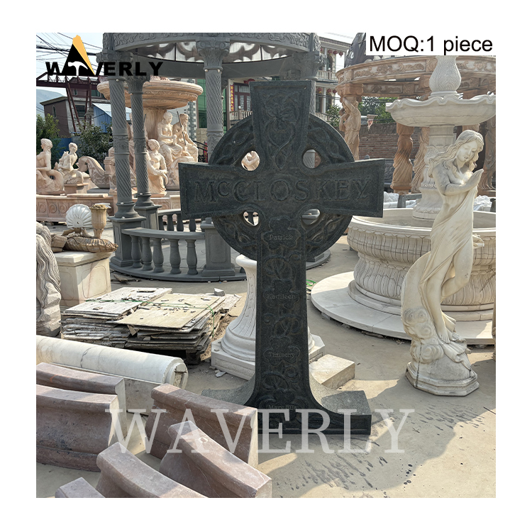 Hot Sale Catholic Black Marble Cross Statue  MAR-1120-3