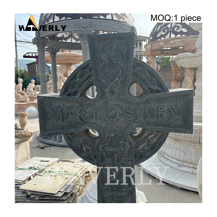 Hot Sale Catholic Black Marble Cross Statue  MAR-1120-3