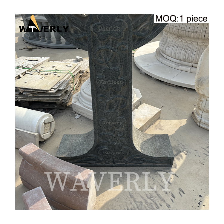 Hot Sale Catholic Black Marble Cross Statue  MAR-1120-3