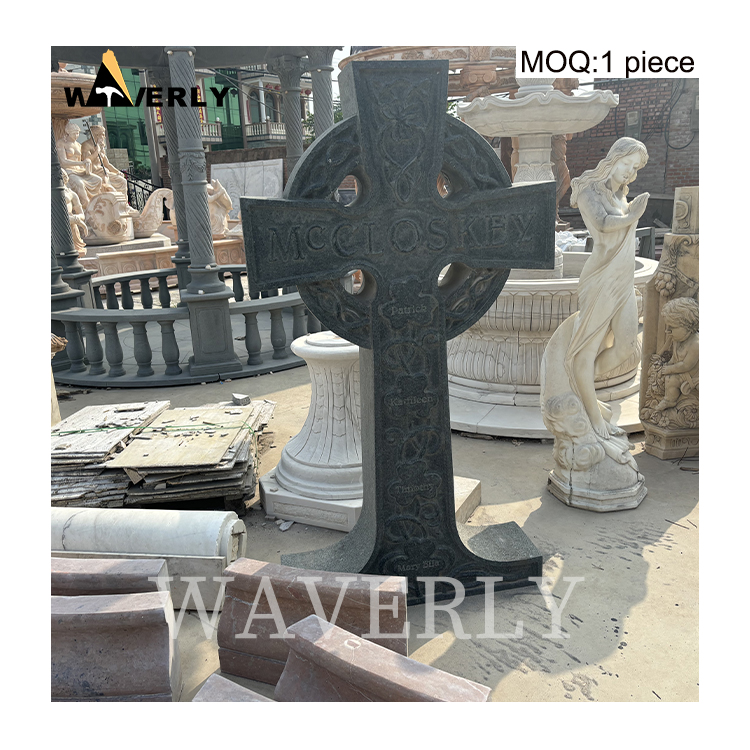 Hot Sale Catholic Black Marble Cross Statue  MAR-1120-3