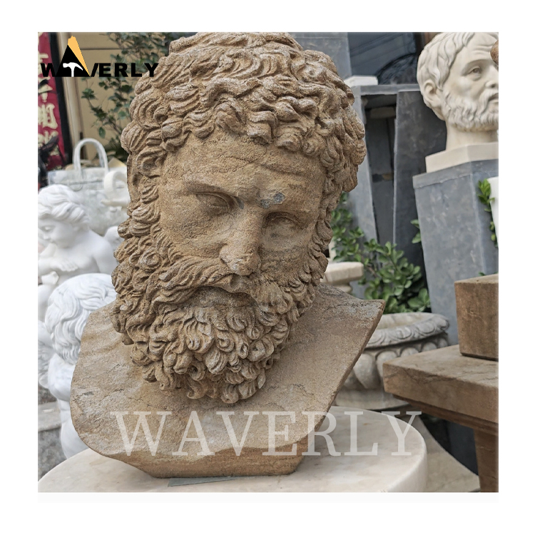 Hand Carved Antique Stone Bust Portrait Sculpture  MAR-1120-8