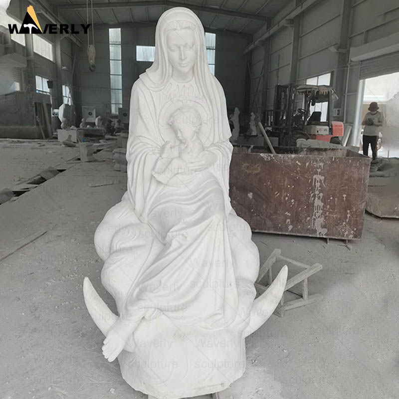 Custom Life Size White Marble blessed virgin mary statues 24-112106