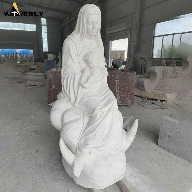 Custom Life Size White Marble blessed virgin mary statues 24-112106