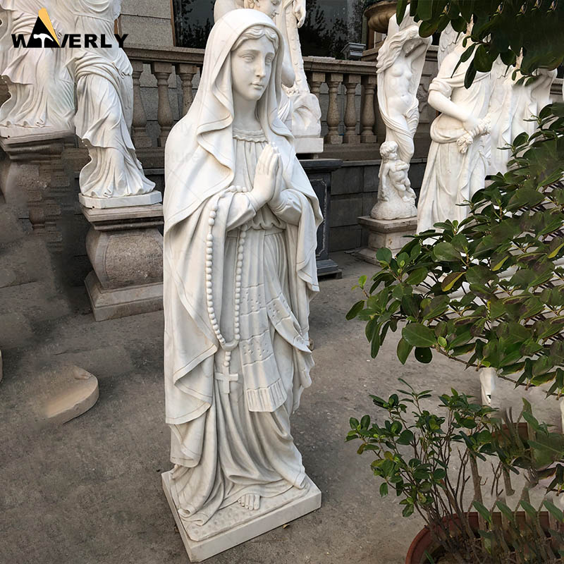 Custom Life Size White Marble blessed virgin mary statues 24-112106