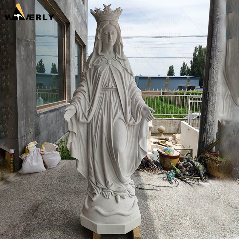 Custom Life Size White Marble blessed virgin mary statues 24-112106