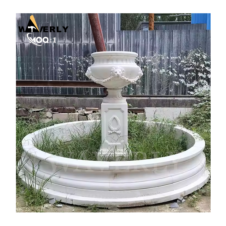 Outdoor Garden Marble Flower Pot Fountain For Sale MF24-1126-1