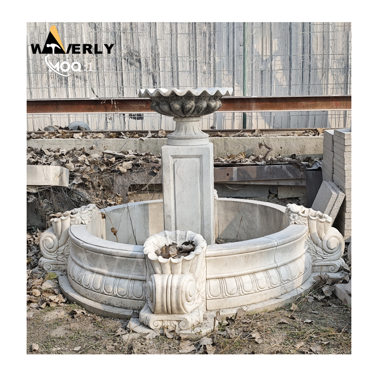 Hand Carved Garden Decor Marble Flower Pot Fountain For Sale MF24-1126-2