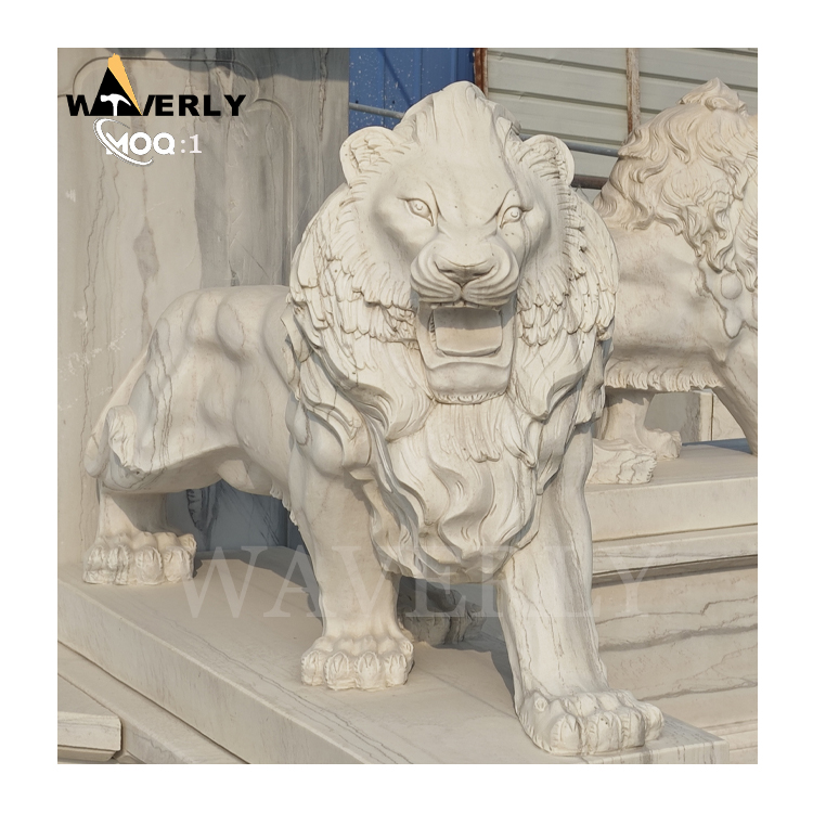 Large Marble Lady Lion Statue Fountain MF24-1126-5