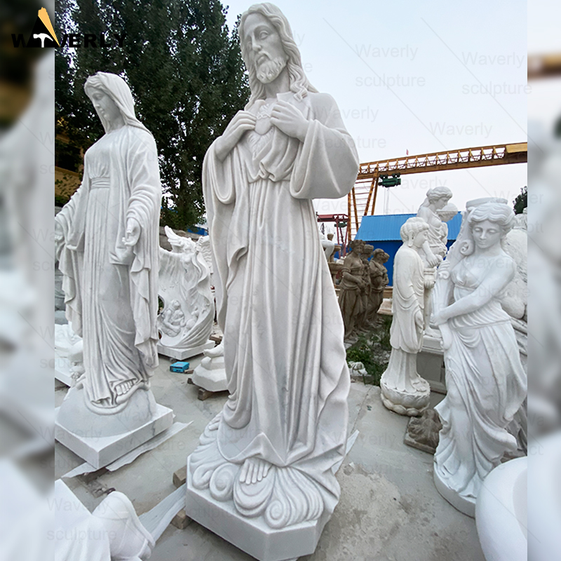 White marble jesus statue religious life size MBC24-112604