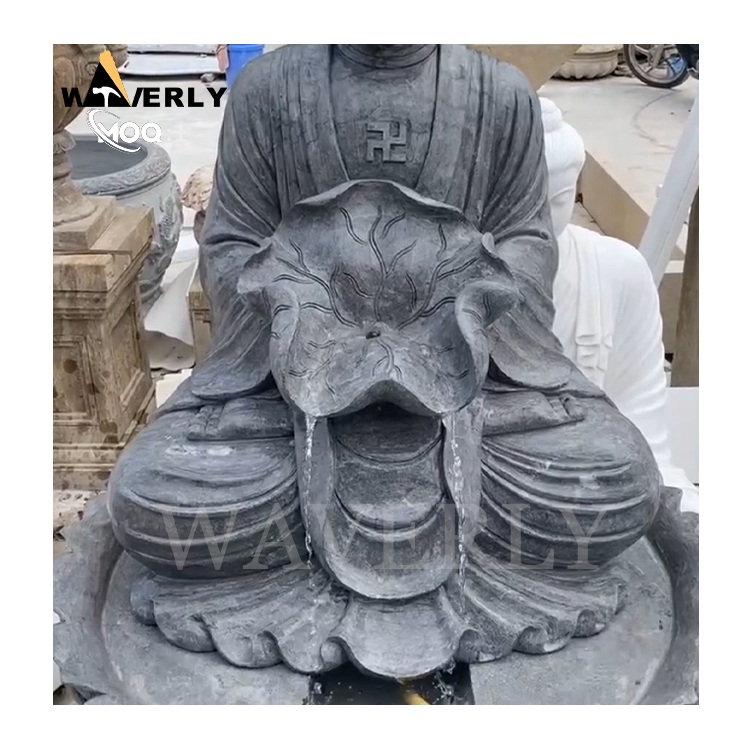 Courtyard Garden Black Marble Buddha Fountain MBC24-1127-1