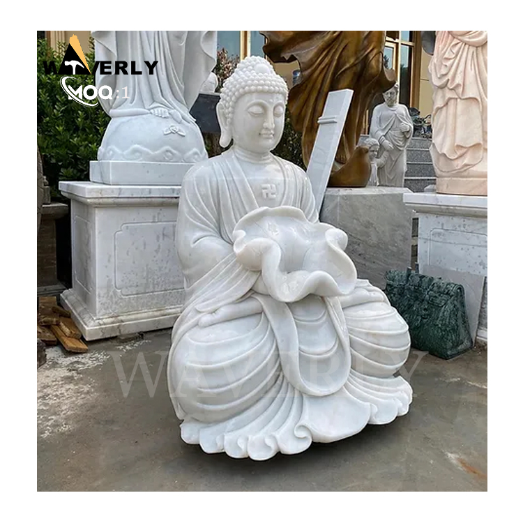 Courtyard Garden White Marble Buddha Fountain MBC24-1127-2